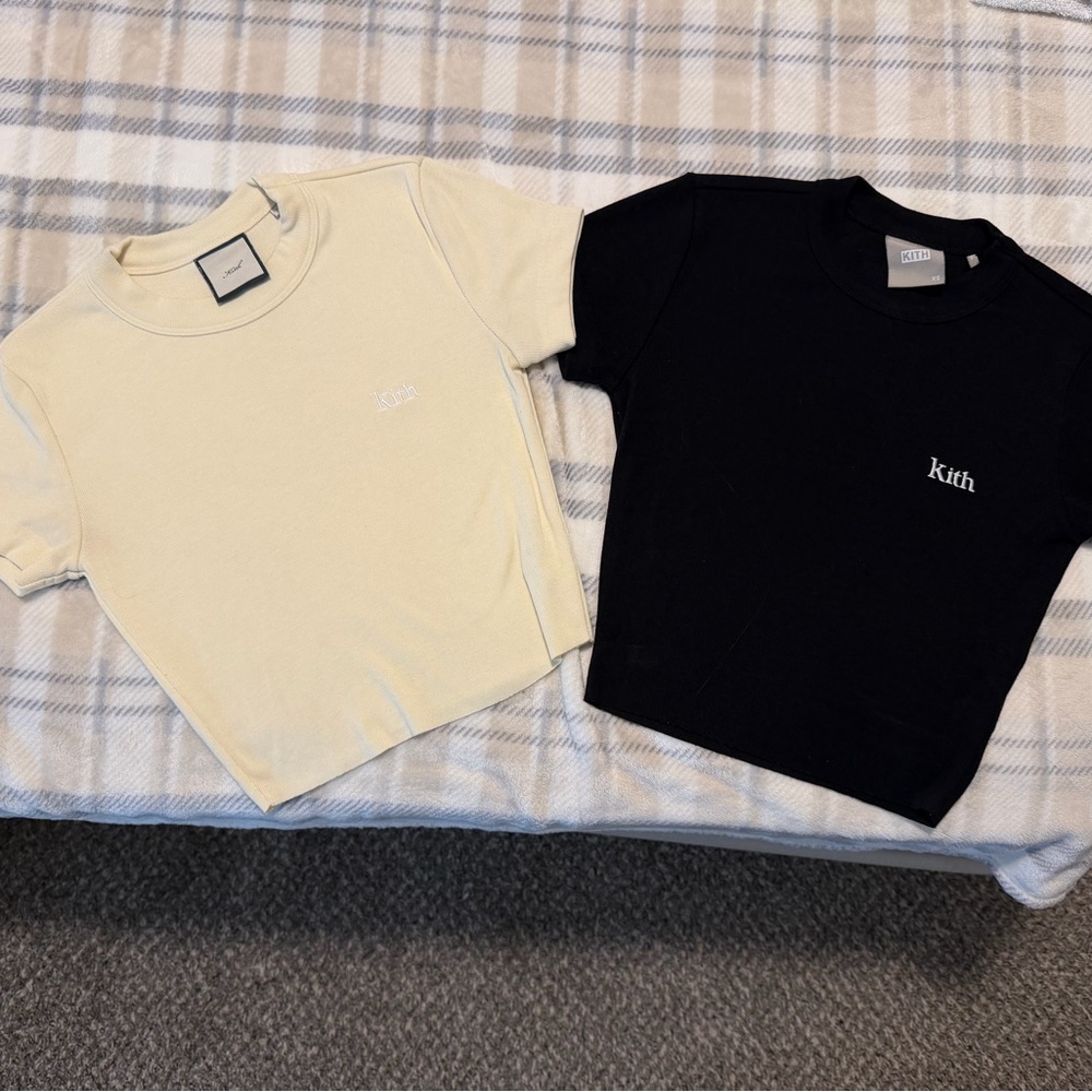 Kith Mulberry II Crop Tops 2 pack Black and Light Yellow
